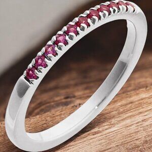Ruby Stackable Ring in 10kt White Gold